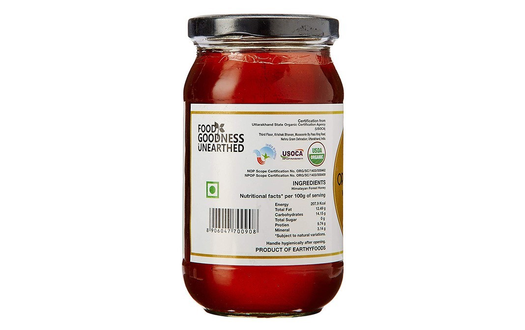 Organic Nation Organic Wild Forest Honey    Glass Jar  500 grams